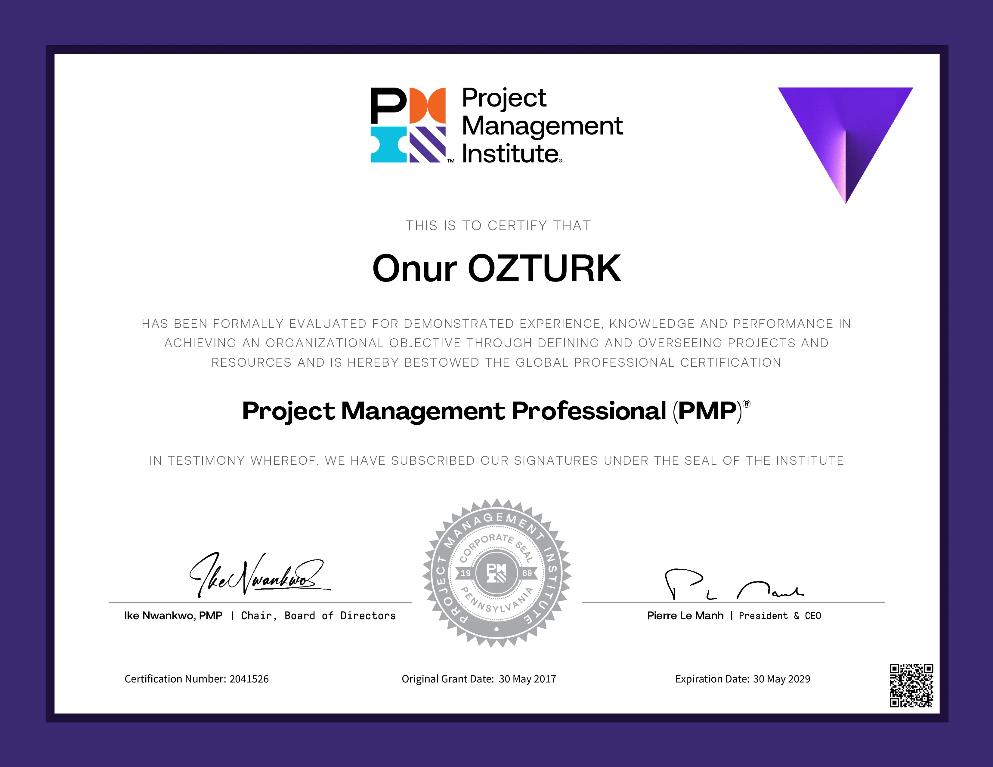 PMP Certification Onur Öztürk